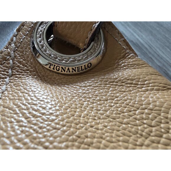 Tignanello Two-Tone Pebble Leather Tote Bag With Dual Shoulder Straps - Picture 5 of 13